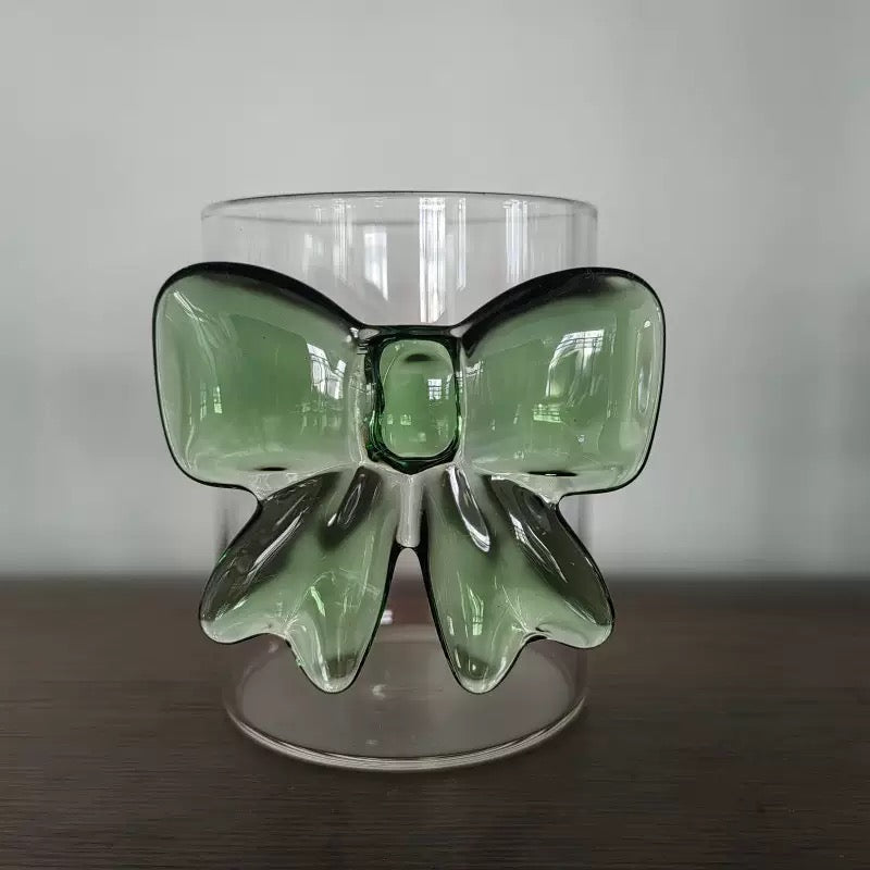 Glass Bow Cup & Straw