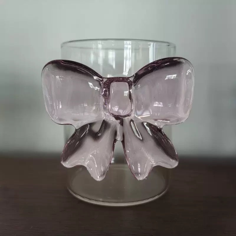 Glass Bow Cup & Straw