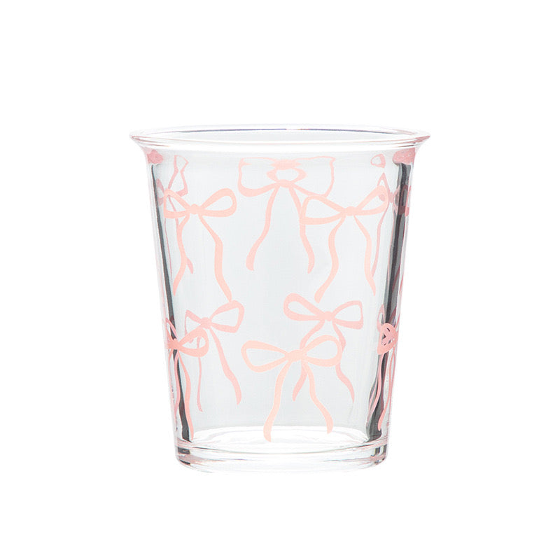 Pink Ribbon Glass Cup