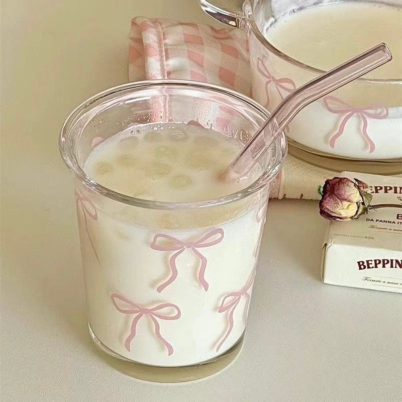 Pink Ribbon Glass Cup