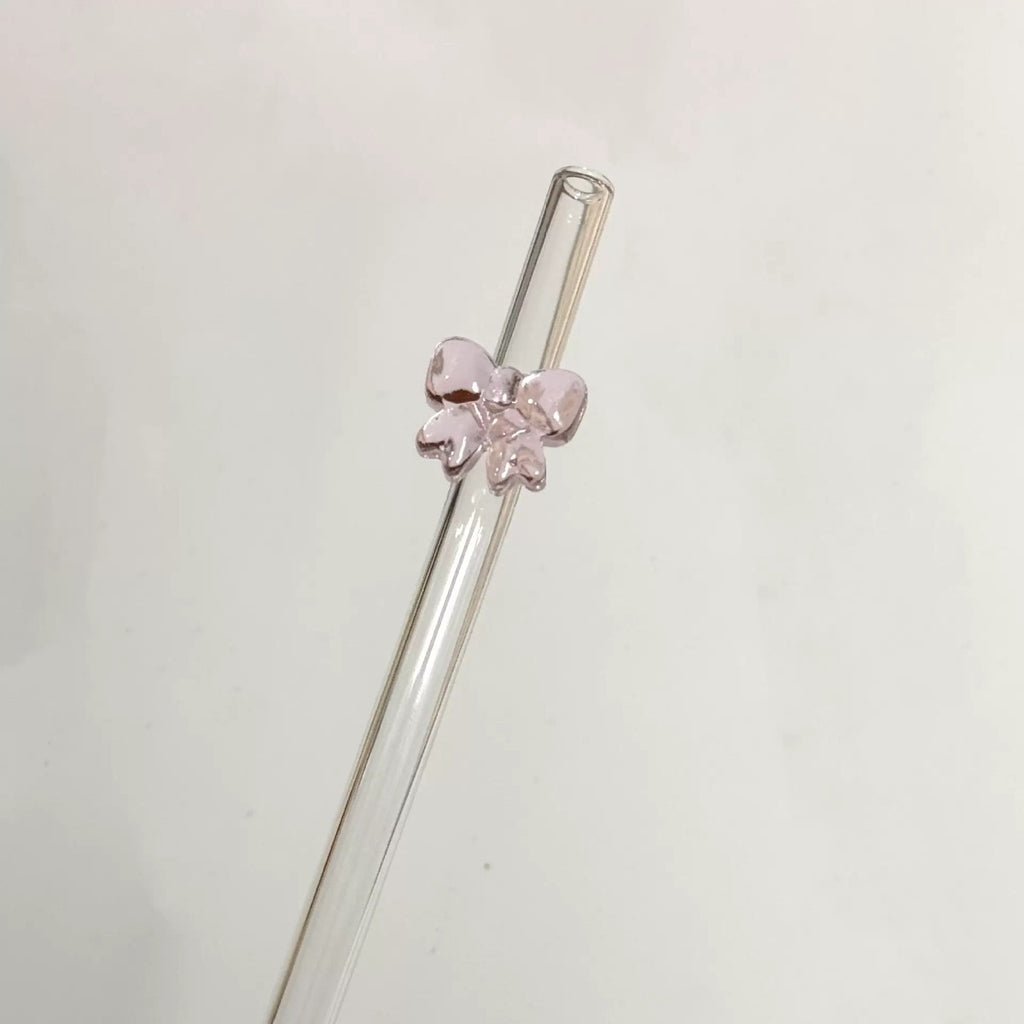 Glass Bow Cup & Straw