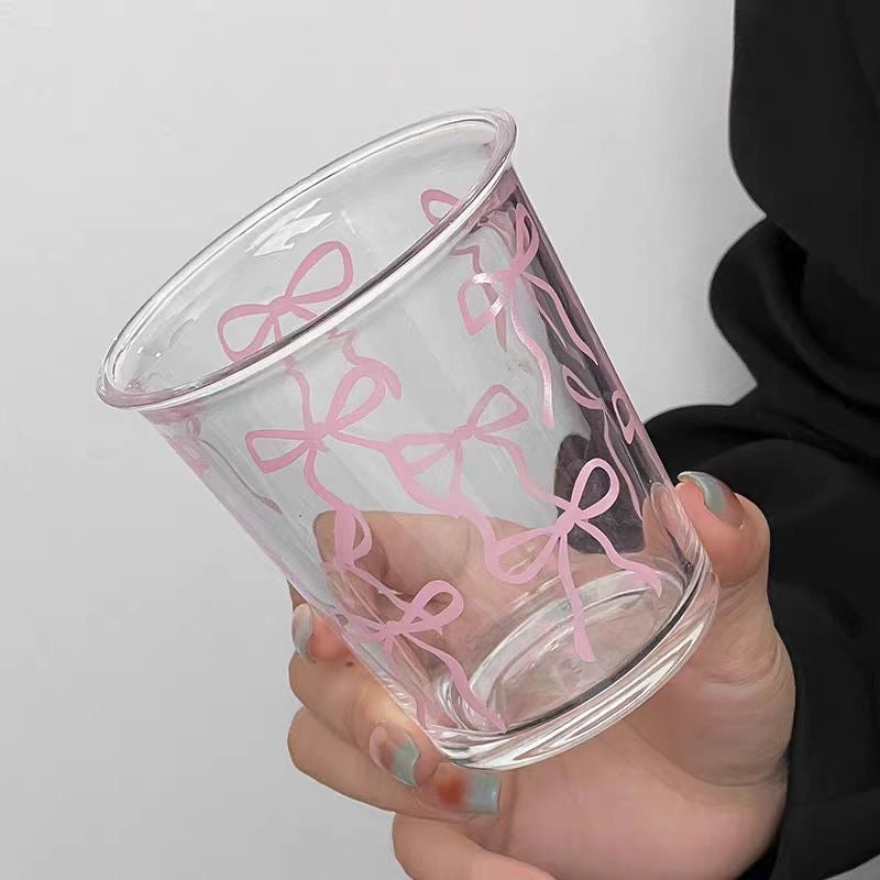 Pink Ribbon Glass Cup